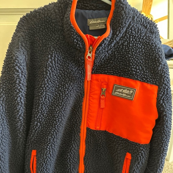Eddie Bauer Kids Sherpa Fleece Jacket - Full Zip - Size Small 7/8 - Picture 1 of 3